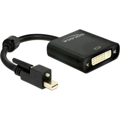 DeLOCK Mini-Displayport to DVI-I Adapter - 4K, Musta DeLOCK Mini-Displayport to DVI-I Adapter - 4K, Musta
