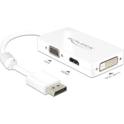 Adaptor Delock DisplayPort VGA HDMI DVI - Alb Adaptor Delock DisplayPort VGA HDMI DVI - Alb