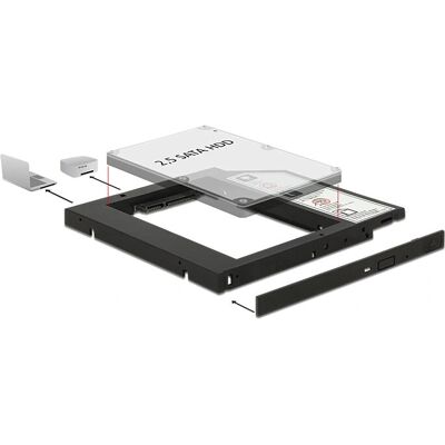 DeLOCK Panel de Bahía - Negro - 5.25" SATA Slim DeLOCK Panel de Bahía - Negro - 5.25" SATA Slim
