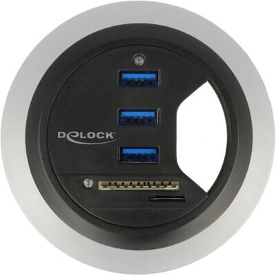 DeLOCK 62869 Prise USB - Noir - Concentrateur avec Lecteur de Cartes et USB 3.0 - Publicité DeLOCK 62869 Prise USB - Noir - Concentrateur avec Lecteur de Cartes et USB 3.0 - Publicité