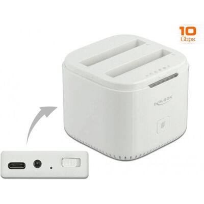 DeLock 63084 Speicherlaufwerk Dockingstation - USB 3.2 Gen 2 - Weiß DeLock 63084 Speicherlaufwerk Dockingstation - USB 3.2 Gen 2 - Weiß