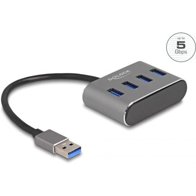 DeLock 63190 USB-Hub - 4 Ports, Schwarz DeLock 63190 USB-Hub - 4 Ports, Schwarz