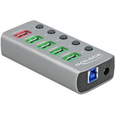 DeLOCK 63263 USB-Hub mit 4 Ports - Grau DeLOCK 63263 USB-Hub mit 4 Ports - Grau