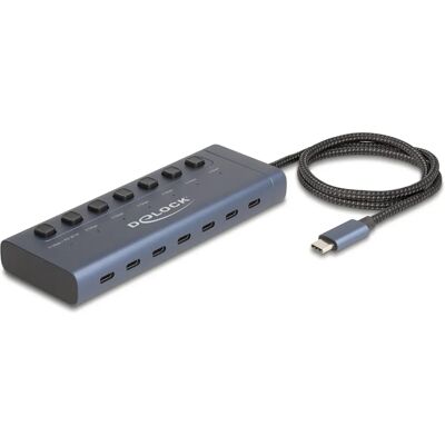 Delock USB 3.2 Gen 1 7-Port USB-C Hub - Blue Delock USB 3.2 Gen 1 7-Port USB-C Hub - Blue