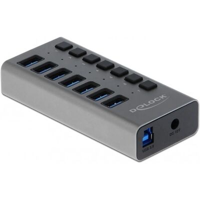 DeLOCK 63669 USB-Hub - 7 Anschlüsse, Grau, 5 Gbps DeLOCK 63669 USB-Hub - 7 Anschlüsse, Grau, 5 Gbps