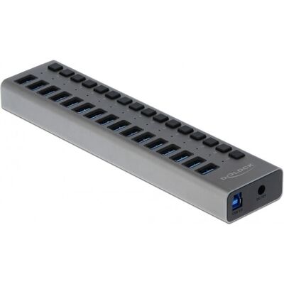 DeLOCK 63739 USB 2.0 Hub Grau - 16-Port USB 3.0 Dockingstation DeLOCK 63739 USB 2.0 Hub Grau - 16-Port USB 3.0 Dockingstation