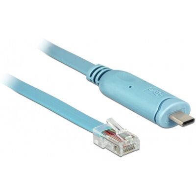 DeLOCK USB-C till RJ45 seriellkabel - 3m - Blå DeLOCK USB-C till RJ45 seriellkabel - 3m - Blå