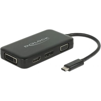 DeLOCK 63929 USB-C:n HDMI/DVI/DisplayPort/VGA - Kannettava telakka DeLOCK 63929 USB-C:n HDMI/DVI/DisplayPort/VGA - Kannettava telakka