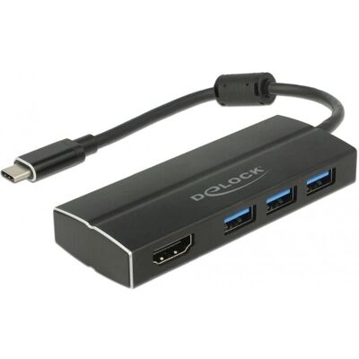 DeLOCK 63931 Laptop-Dock - 4K HDMI, USB-A, USB-C - Schwarz DeLOCK 63931 Laptop-Dock - 4K HDMI, USB-A, USB-C - Schwarz