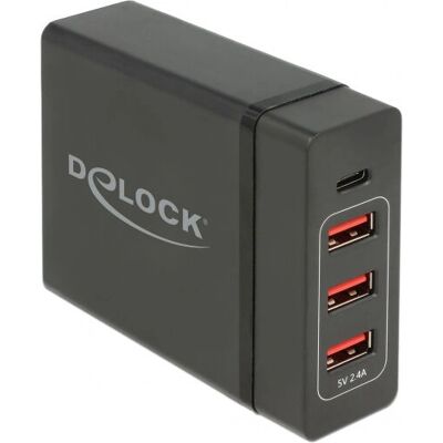 DeLOCK USB-Ladegerät - 60W - Schwarz - Universell - Internes Netzteil DeLOCK USB-Ladegerät - 60W - Schwarz - Universell - Internes Netzteil