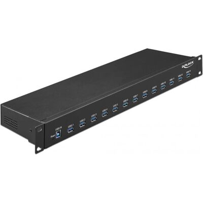 DeLOCK 64039 USB Hub - 13 Ports, Schwarz, Metall, 5 Gbps DeLOCK 64039 USB Hub - 13 Ports, Schwarz, Metall, 5 Gbps