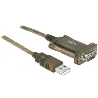 DeLOCK USB-A to Serial DB9 RS-232 Adapter - Läpinäkyvä DeLOCK USB-A to Serial DB9 RS-232 Adapter - Läpinäkyvä