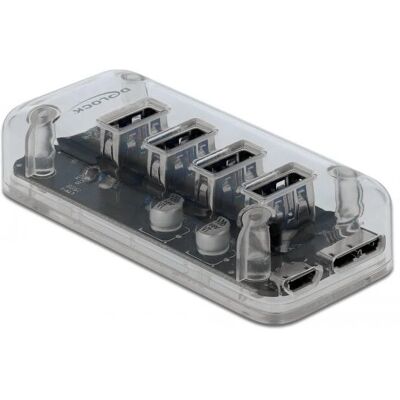 DeLock 64087 USB Hub - 4 Ports, Transparent - Computer Accessory DeLock 64087 USB Hub - 4 Ports, Transparent - Computer Accessory