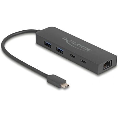 DeLOCK 64110 USB Hub - 10Gbps, 2,5Gb LAN, 85W PD - Schwarz DeLOCK 64110 USB Hub - 10Gbps, 2,5Gb LAN, 85W PD - Schwarz