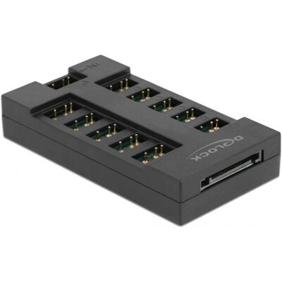 DeLOCK 64128 RGB LED Hub - 10 Ports - Black - Interface Hub DeLOCK 64128 RGB LED Hub - 10 Ports - Black - Interface Hub