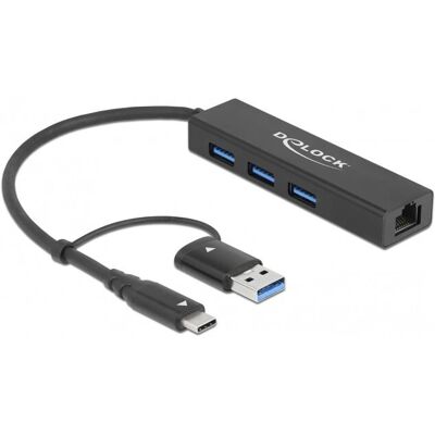 DeLOCK 64149 USB-Hub mit LAN - Notebook Dockingstation DeLOCK 64149 USB-Hub mit LAN - Notebook Dockingstation