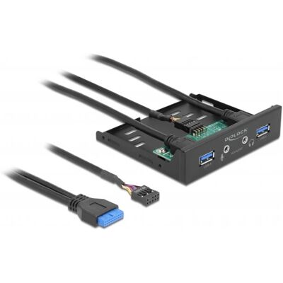 Delock 64150 Front Panel für 3,5'' USB 3.2 Gen 1 & HD Audio - Schwarz Delock 64150 Front Panel für 3,5'' USB 3.2 Gen 1 & HD Audio - Schwarz