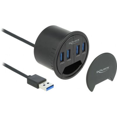 DeLock 64153 USB-Hub - 4 Ports, Schwarz DeLock 64153 USB-Hub - 4 Ports, Schwarz