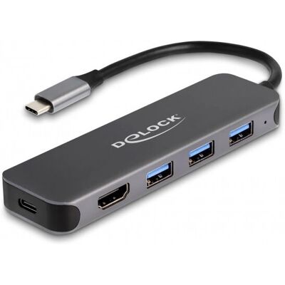 DeLOCK 64171 Station d'accueil pour ordinateur portable - USB-C, HDMI 4K, 3 USB-A, 85W PD DeLOCK 64171 Station d'accueil pour ordinateur portable - USB-C, HDMI 4K, 3 USB-A, 85W PD