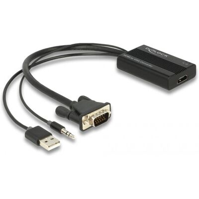 DeLOCK 64172 Video Kabeladapter - 0,25 m HDMI zu VGA mit Audio Schwarz DeLOCK 64172 Video Kabeladapter - 0,25 m HDMI zu VGA mit Audio Schwarz