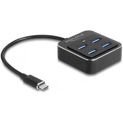 DeLock 64191 USB-C Hub - 4 Ports, Schwarz DeLock 64191 USB-C Hub - 4 Ports, Schwarz