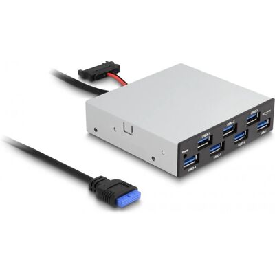 DeLOCK USB-Hub 7 Ports 3,5" Schwarz, Grau DeLOCK USB-Hub 7 Ports 3,5" Schwarz, Grau