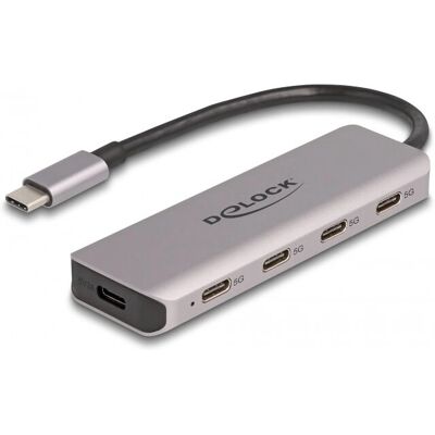 DeLOCK USB 3.2 Gen 1 USB-C Hub - Harmaa DeLOCK USB 3.2 Gen 1 USB-C Hub - Harmaa