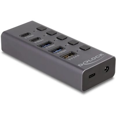 DeLOCK USB Hub 4 Ports 5Gbps Grey DeLOCK USB Hub 4 Ports 5Gbps Grey