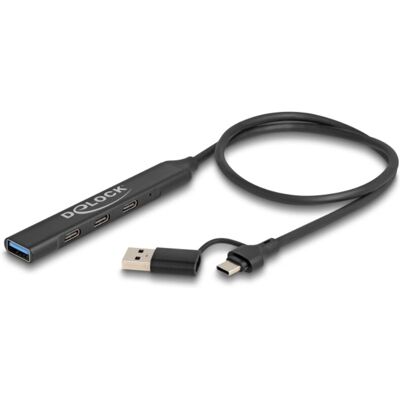 DeLOCK 64272 USB Hub - Compact 4-Port USB-C/A - 5 Gbps DeLOCK 64272 USB Hub - Compact 4-Port USB-C/A - 5 Gbps