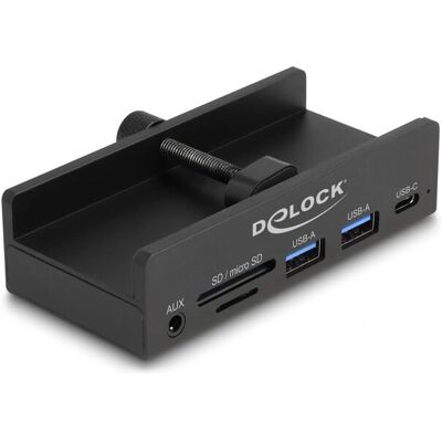 DeLOCK 64285 USB Hub - 3 Poorten, Kaartlezer - Zwart DeLOCK 64285 USB Hub - 3 Poorten, Kaartlezer - Zwart