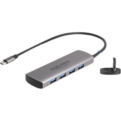 DeLOCK USB Hub - 4 Ports, Typ-C & Typ-A, 10 Gbps - Grau DeLOCK USB Hub - 4 Ports, Typ-C & Typ-A, 10 Gbps - Grau