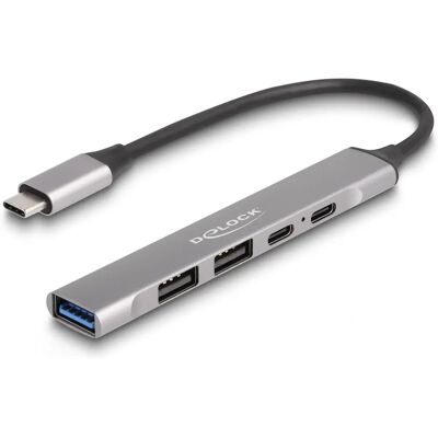 DeLock 64298 USB-C Hub mit 4 Ports - Grau DeLock 64298 USB-C Hub mit 4 Ports - Grau