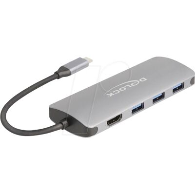 Hub USB-C Delock 7 Ports - 10Gbps, 4K HDMI, 90W PD Hub USB-C Delock 7 Ports - 10Gbps, 4K HDMI, 90W PD