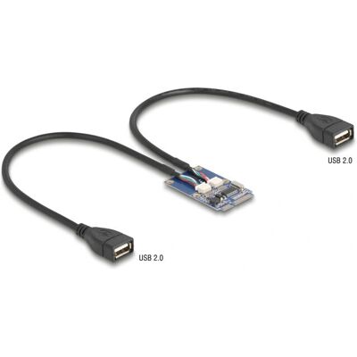 Adaptador USB DeLOCK 64346 - Mini PCIe a 2x USB 2.0 A - Tarjeta de interfaz Adaptador USB DeLOCK 64346 - Mini PCIe a 2x USB 2.0 A - Tarjeta de interfaz