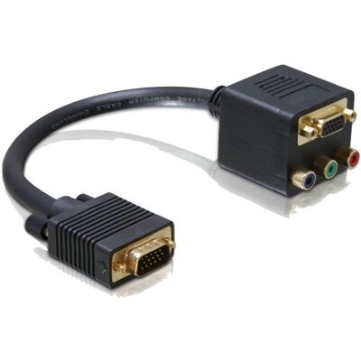 Adaptateur VGA DeLOCK - 20cm - VGA + RCA - Noir - Publicité Adaptateur VGA DeLOCK - 20cm - VGA + RCA - Noir - Publicité