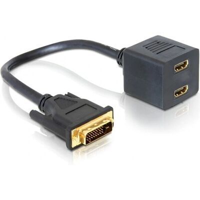 DeLOCK Adapter DVI 25 male > 2x HDMI female - Adapter DeLOCK Adapter DVI 25 male > 2x HDMI female - Adapter
