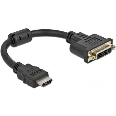 DeLOCK 65206 Videokabeladapter - 20cm - Schwarz - HDMI auf DVI-I DeLOCK 65206 Videokabeladapter - 20cm - Schwarz - HDMI auf DVI-I