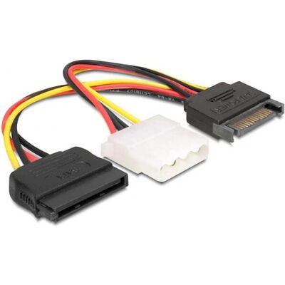 Delock Stromkabel - SATA/Molex + SATA 0,165 m Delock Stromkabel - SATA/Molex + SATA 0,165 m