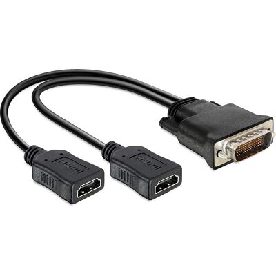 DeLOCK DMS-59 zu 2 HDMI Adapter - 25cm - Schwarz DeLOCK DMS-59 zu 2 HDMI Adapter - 25cm - Schwarz