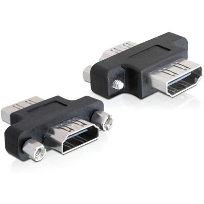 Delock HDMI Adapter - Drehbar 180° - Weiblich - Schwarz - Typ A Delock HDMI Adapter - Drehbar 180° - Weiblich - Schwarz - Typ A