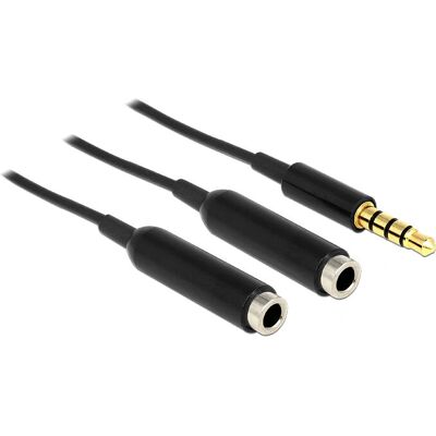 Delock 65575 Cavo audio Y stereo - 25cm, Nero Delock 65575 Cavo audio Y stereo - 25cm, Nero
