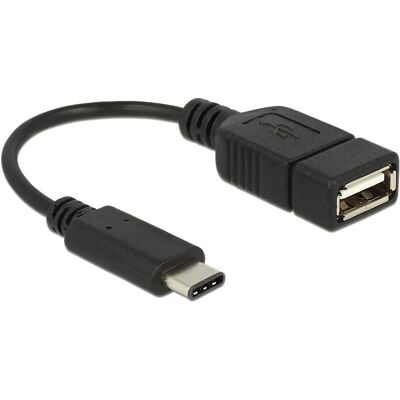 DeLOCK USB-C naar USB-A Adapterkabel - 15cm Zwart DeLOCK USB-C naar USB-A Adapterkabel - 15cm Zwart
