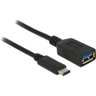 DeLOCK USB-C to USB-A 0.15m Adapter - Black DeLOCK USB-C to USB-A 0.15m Adapter - Black