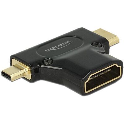 DeLOCK Schwarzer HDMI-Adapter mit Mini und Micro DeLOCK Schwarzer HDMI-Adapter mit Mini und Micro