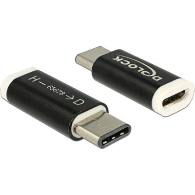 Adaptateur USB DeLOCK 65678 - Micro-B à USB-C, Noir - Publicité Adaptateur USB DeLOCK 65678 - Micro-B à USB-C, Noir - Publicité