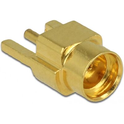 DeLOCK MMCX Buchse PCB - 50 Ohm, vergoldet, 3 Lötpunkte - HF Koaxial DeLOCK MMCX Buchse PCB - 50 Ohm, vergoldet, 3 Lötpunkte - HF Koaxial