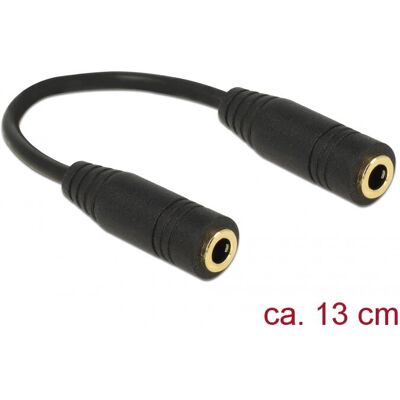 Câble audio DeLOCK 65896 - 13cm - Noir - 3,5mm Femelle - Publicité Câble audio DeLOCK 65896 - 13cm - Noir - 3,5mm Femelle - Publicité