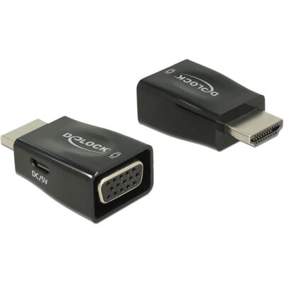 DeLOCK 65902 HDMI VGA Adapter - Schwarz DeLOCK 65902 HDMI VGA Adapter - Schwarz