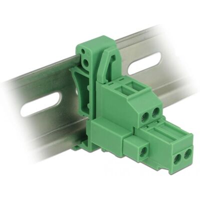 DeLock Terminalblock Set für Hutschienen - Grün - 2-polig DeLock Terminalblock Set für Hutschienen - Grün - 2-polig