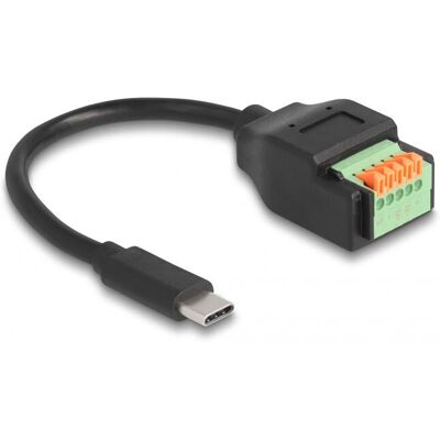 DeLock 66066 USB Kabel - Schwarz - USB Typ-C zu Terminalblock Adapter DeLock 66066 USB Kabel - Schwarz - USB Typ-C zu Terminalblock Adapter